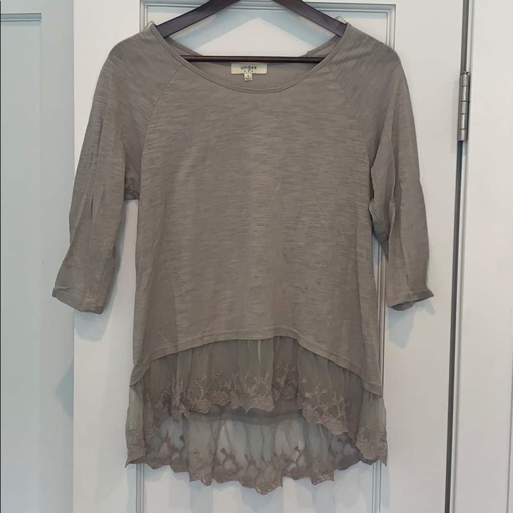 Umgee Lace Bottom Tee